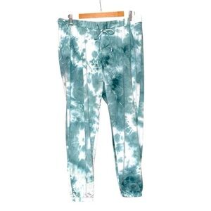 Oli Viv Green & White Tie-Dye Jogger Pants